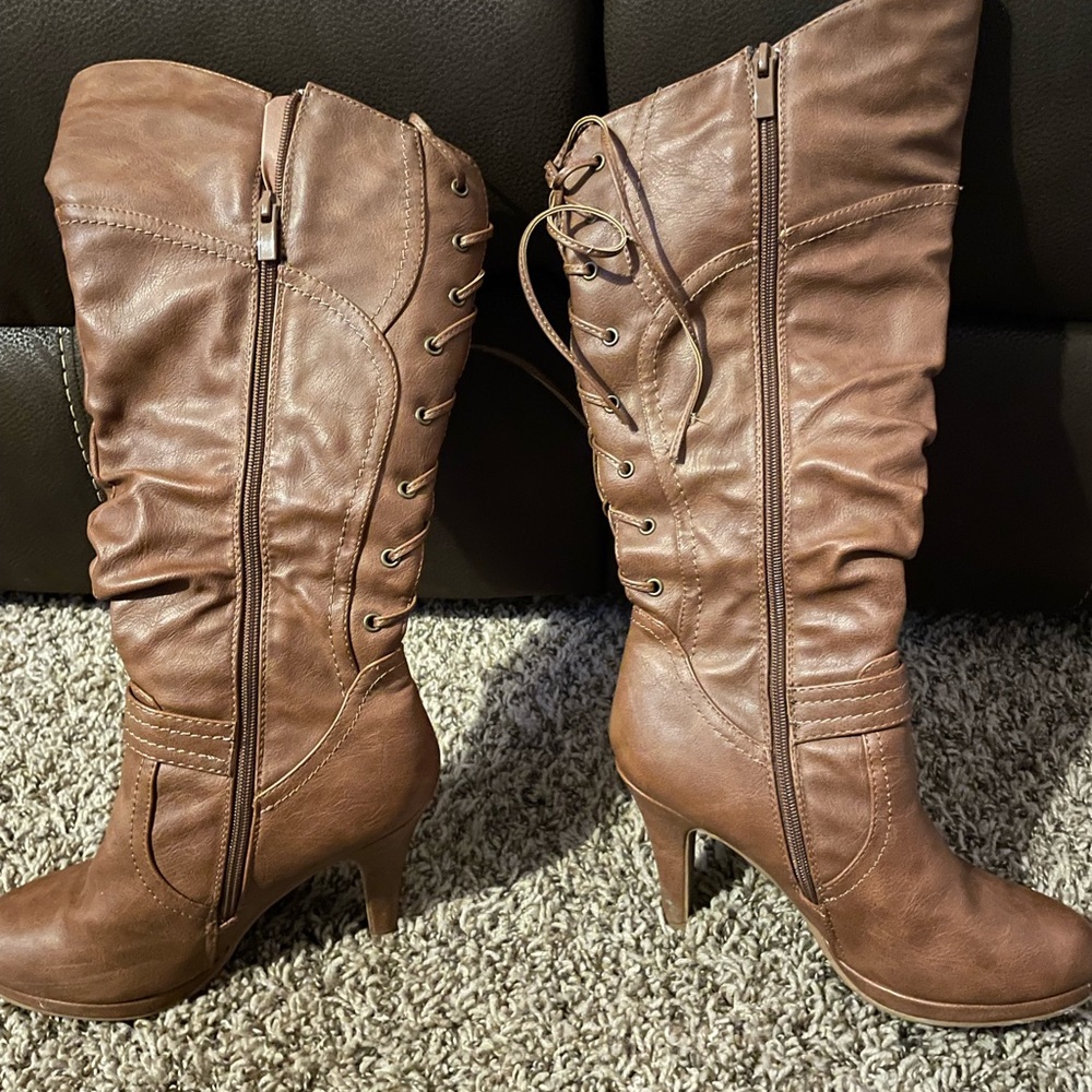 Brown Heeled Boots